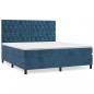 Preview: Boxspringbett mit Matratze Dunkelblau 160x200 cm Samt