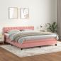 Preview: ARDEBO.de - Boxspringbett mit Matratze Rosa 160x200 cm Samt