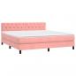 Preview: Boxspringbett mit Matratze Rosa 160x200 cm Samt