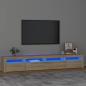 Preview: ARDEBO.de - TV-Schrank mit LED-Leuchten Sonoma-Eiche 240x35x40 cm