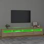 Preview: TV-Schrank mit LED-Leuchten Sonoma-Eiche 240x35x40 cm