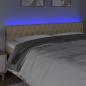 Preview: LED Kopfteil Creme 200x7x78/88 cm Stoff