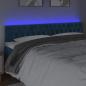 Preview: LED Kopfteil Dunkelblau 180x7x78/88 cm Samt