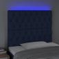 Preview: LED Kopfteil Blau 90x7x118/128 cm Stoff