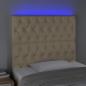 Preview: LED Kopfteil Creme 100x7x118/128 cm Stoff