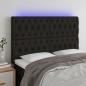 Preview: ARDEBO.de - LED Kopfteil Schwarz 144x7x118/128 cm Stoff