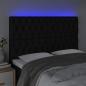 Preview: LED Kopfteil Schwarz 144x7x118/128 cm Stoff