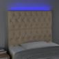 Preview: LED Kopfteil Creme 90x7x118/128 cm Stoff