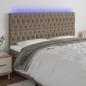 Preview: ARDEBO.de - LED Kopfteil Taupe 180x7x118/128 cm Stoff