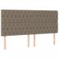 Preview: LED Kopfteil Taupe 180x7x118/128 cm Stoff