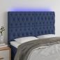 Preview: ARDEBO.de - LED Kopfteil Blau 144x7x118/128 cm Stoff