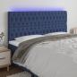 Preview: ARDEBO.de - LED Kopfteil Blau 180x7x118/128 cm Stoff