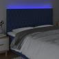 Preview: LED Kopfteil Blau 180x7x118/128 cm Stoff