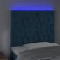 Preview: LED Kopfteil Dunkelblau 90x7x118/128 cm Samt