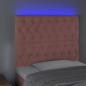 Preview: LED Kopfteil Rosa 90x7x118/128 cm Samt