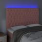 Preview: LED Kopfteil Rosa 144x7x118/128 cm Samt