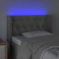 Preview: LED Kopfteil Hellgrau 83x16x78/88 cm Samt