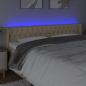 Preview: LED Kopfteil Creme 203x16x78/88 cm Stoff