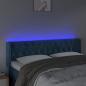 Preview: LED Kopfteil Dunkelblau 147x16x78/88 cm Samt