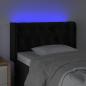 Preview: LED Kopfteil Schwarz 83x16x78/88 cm Samt