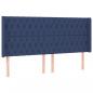 Preview: LED Kopfteil Blau 183x16x118/128 cm Stoff