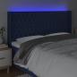 Preview: LED Kopfteil Blau 183x16x118/128 cm Stoff