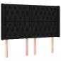 Preview: LED Kopfteil Schwarz 147x16x118/128 cm Stoff