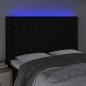 Preview: LED Kopfteil Schwarz 147x16x118/128 cm Stoff