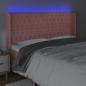 Preview: LED Kopfteil Rosa 183x16x118/128 cm Samt