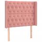 Preview: LED Kopfteil Rosa 93x16x118/128 cm Samt