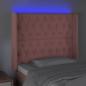 Preview: LED Kopfteil Rosa 93x16x118/128 cm Samt