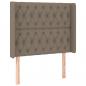 Preview: LED Kopfteil Taupe 93x16x118/128 cm Stoff