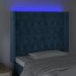 Preview: LED Kopfteil Dunkelblau 93x16x118/128 cm Samt