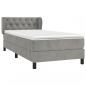 Preview: Boxspringbett mit Matratze Hellgrau 80x200 cm Samt