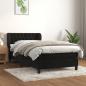 Preview: ARDEBO.de - Boxspringbett mit Matratze Schwarz 100x200 cm Samt