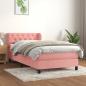 Preview: ARDEBO.de - Boxspringbett mit Matratze Rosa 80x200 cm Samt