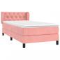 Preview: Boxspringbett mit Matratze Rosa 80x200 cm Samt