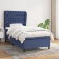 Preview: ARDEBO.de - Boxspringbett mit Matratze Blau 90x200 cm Stoff