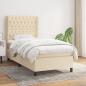 Preview: ARDEBO.de - Boxspringbett mit Matratze Creme 100x200 cm Stoff