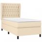 Preview: Boxspringbett mit Matratze Creme 90x190 cm Stoff