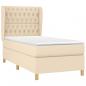 Preview: Boxspringbett mit Matratze Creme 90x200 cm Stoff