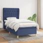 Preview: ARDEBO.de - Boxspringbett mit Matratze Blau 90x190 cm Stoff