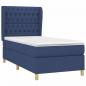 Preview: Boxspringbett mit Matratze Blau 90x190 cm Stoff