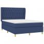 Preview: Boxspringbett mit Matratze Blau 140x190 cm Stoff