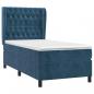 Preview: Boxspringbett mit Matratze Dunkelblau 90x200 cm Samt