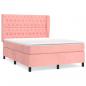 Preview: Boxspringbett mit Matratze Rosa 140x190 cm Samt