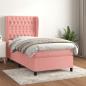 Preview: ARDEBO.de - Boxspringbett mit Matratze Rosa 90x200 cm Samt