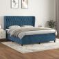 Preview: ARDEBO.de - Boxspringbett mit Matratze Dunkelblau 180x200 cm Samt