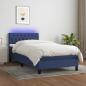 Preview: ARDEBO.de - Boxspringbett mit Matratze & LED Blau 90x190 cm Stoff