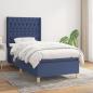 Preview: ARDEBO.de - Boxspringbett mit Matratze Blau 90x190 cm Stoff